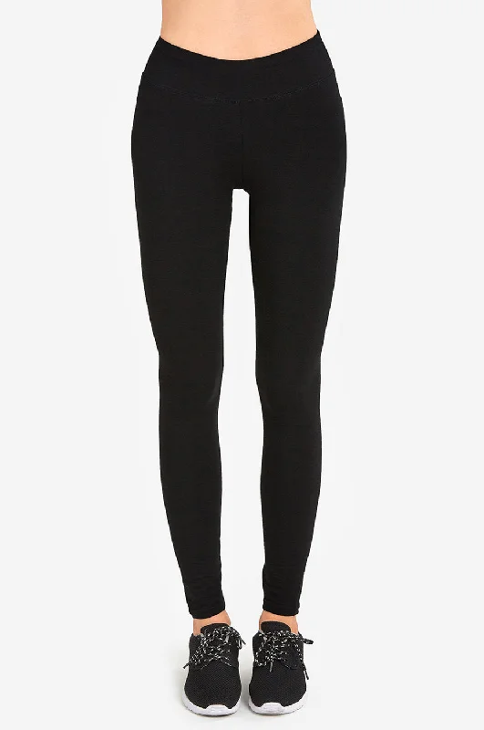 SOFRA LADIES COTTON LEGGINGS (WP4000_BLACK)