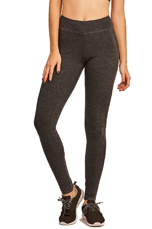 SOFRA LADIES COTTON LEGGINGS (WP4000_D.GREY)