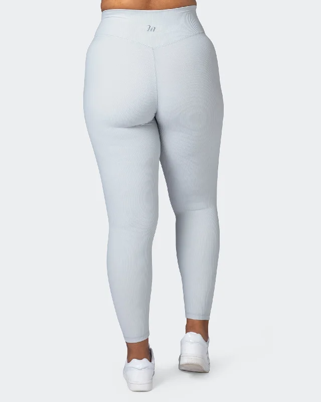 Zero Rise Rib Ankle Length Leggings - Quiet Grey